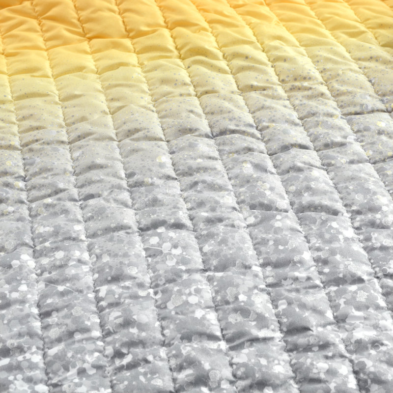 Ensemble de courtepointe en microfibre, Courtepointe simple + 1 taie décorative standard, Jaune