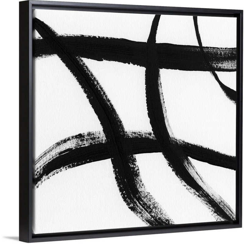 Gestural Marks II - reproduction d'art sur toile, H 13,7 po x l 13,7 po x P 1,75 po, Cadre flottant noir