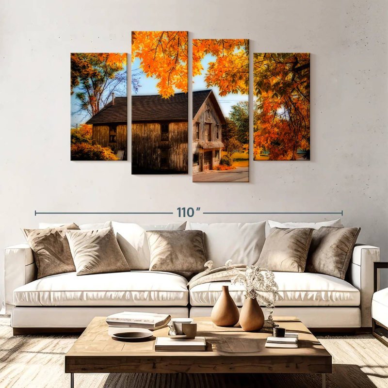 Lilie Barn In Autumn, 54" H x 84" W
