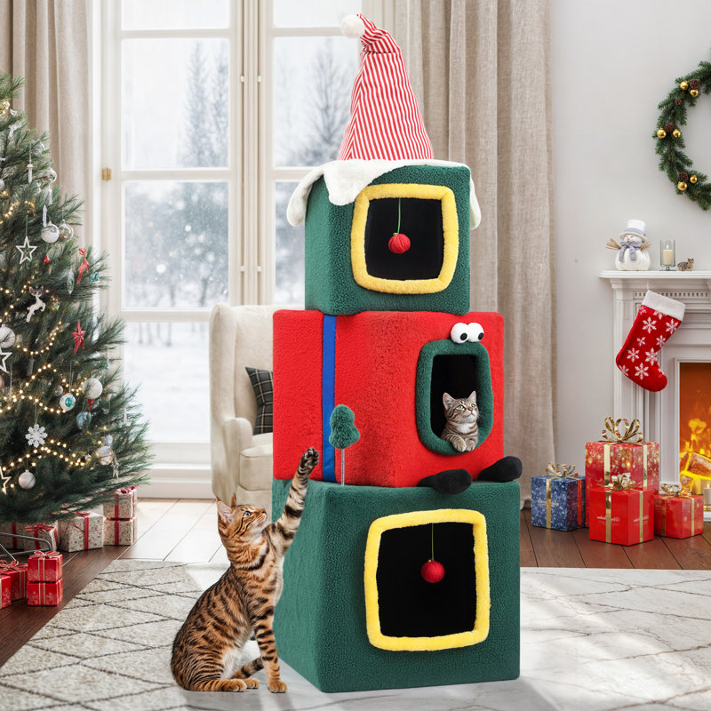 60" Christmas-Themed Cat Tree