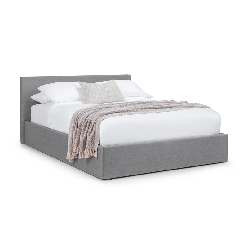 Lilianna Upholstered Bed, Double (4'6), No Mattress, Light Grey