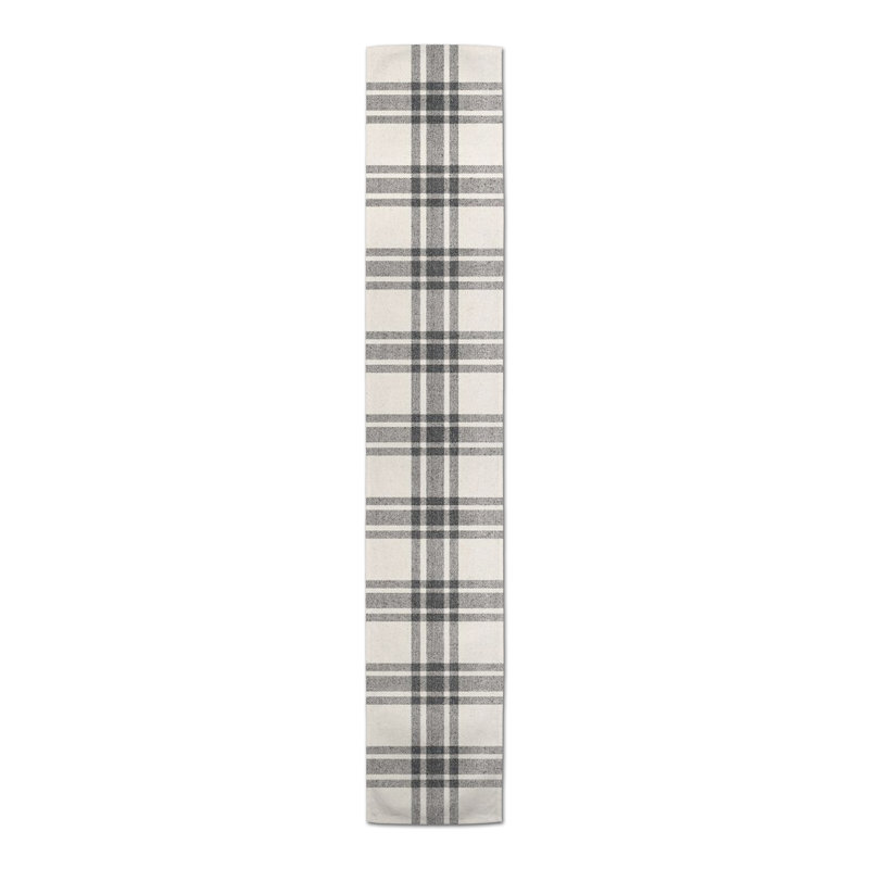 Masafumi Cotton Blend Table Runner, 72" L x 16" W, Black