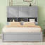 Lit plateforme avec tête de lit avec rangement et 8 tiroirs