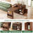 39'' Kitchen Island With Extendable 47'' Dining Table For 2-4 People, With Storage And Seating Space