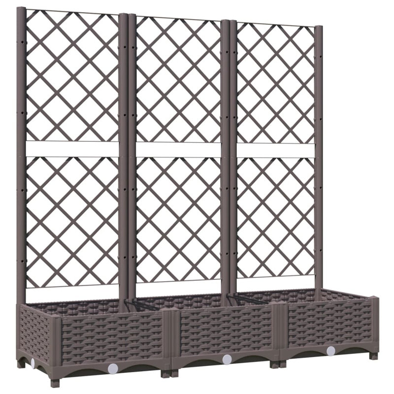 Jardinière de jardin Latitude Run® avec treillis PP, Brun, H 47,8 po x l 47,2 po x P 15,7 po, sans roulettes
