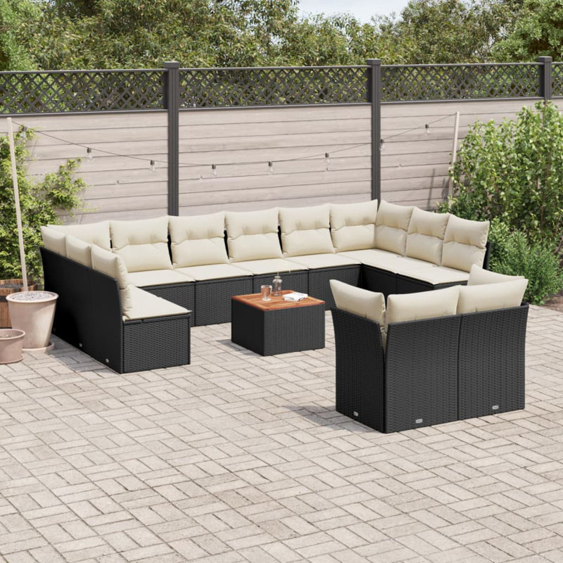 Vidaxl Garden Sofa Set Black