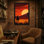 Paysage, nature, coucher de soleil, cheval cowboy, montagnes du désert, ciel, orange rouge