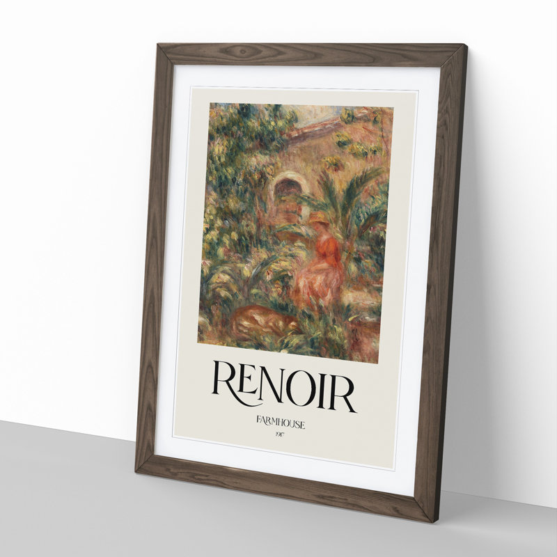 Farmhouse Vol.1 by Pierre-Auguste Renoir - Single Picture Frame Print, 48cm H x 36cm W x 2cm D, Walnut Framed
