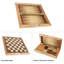 Jeu d'échecs, de backgammon et de dames 3-en-1 - Jeu de société en bois pliable pour un rangement et un transport pratiques 