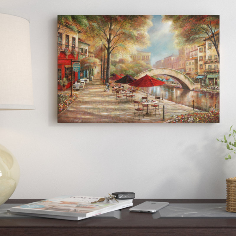« Riverwalk Charm », reproduction d'art sur toile, H 40 po x l 60 po x p 1,5 po, Pas de tapis, Toile tendue