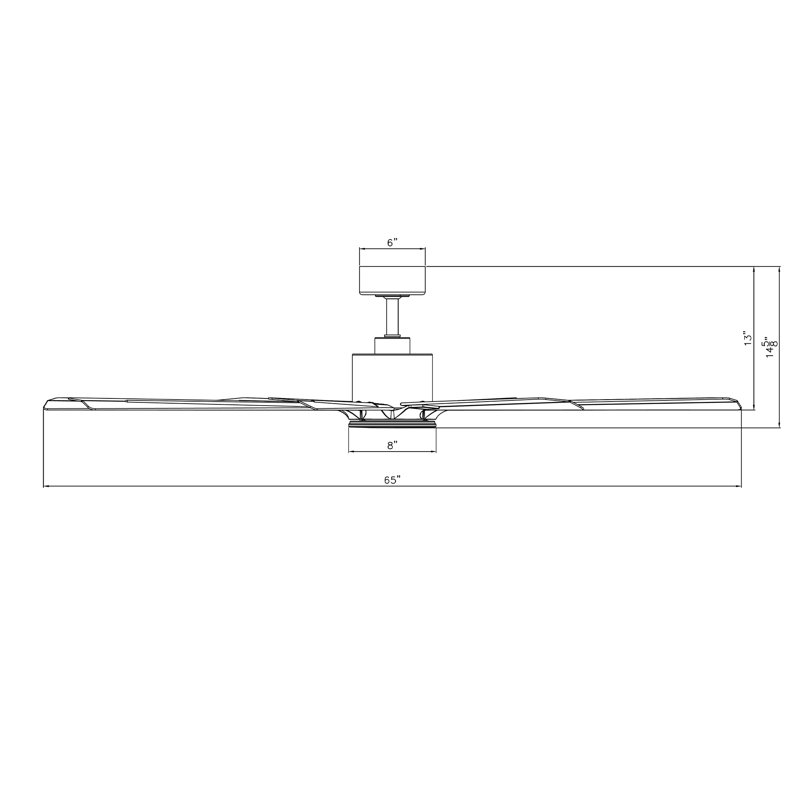 Size Matters 8-Blade Smart Ceiling Fan With Remote Control Included, Works With Alexa and iOS / Android App, 65", Matte White