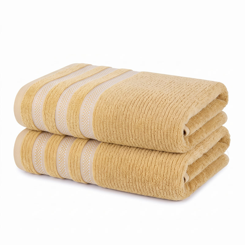 Serviettes de bain moelleuses 100% coton, Doré