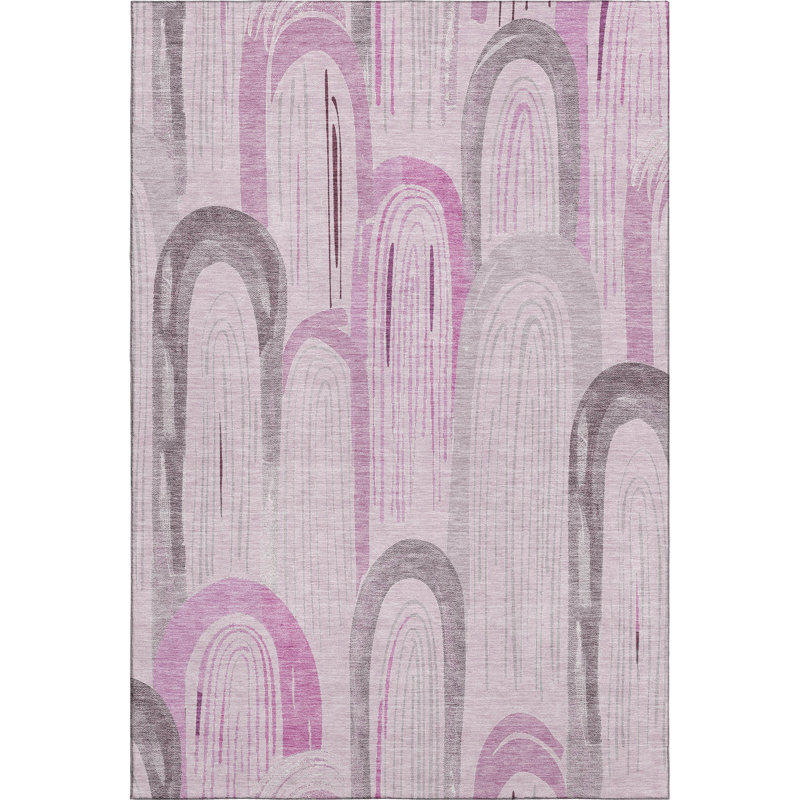 Premium Machine Washable Harjo AMF1588 Geometric Rug, Rectangle 8' x 10'