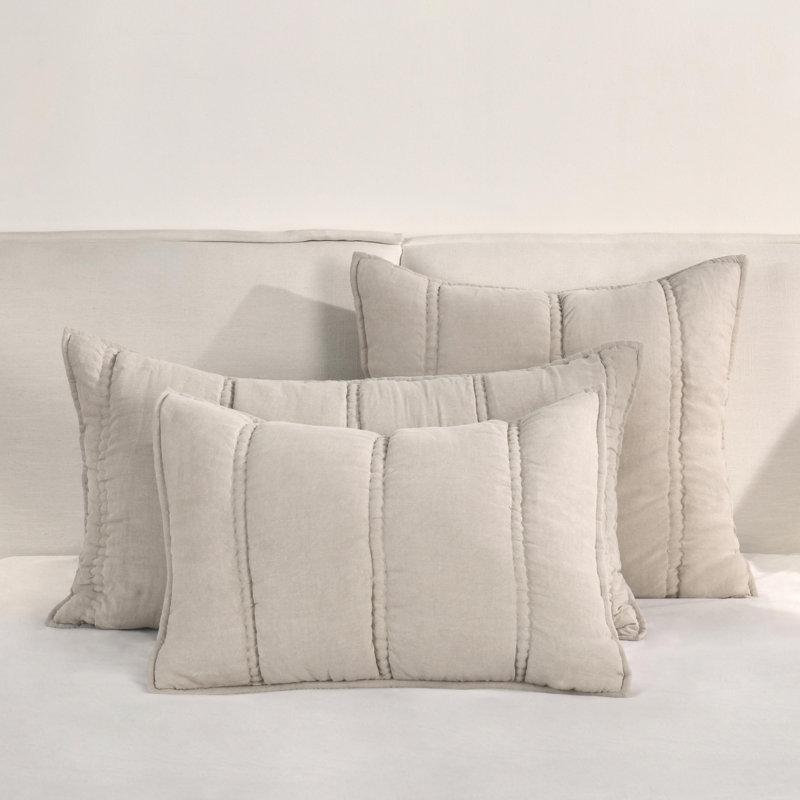 Rowen Sustainable Fabric Beige Standard Sham, King, Beige