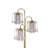 63" Tall Metal Floor Lamp with Brass Finish, Crystal Chandelier design