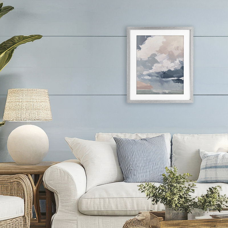 Solstic Clouds View, reproduction encadrée sous verre, design par Amanda Tsoukanelis, H 21 po x l 17 po, Cadre de ferme gris