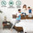 2-Pcs Bedroom Set – Solid Wood Queen Platform Bed Frame & Matching Nightstand, Mid-Century Modern, Walnut Finish, 800 lbs Capacity, No Box Spring Needed-91715927-91715923