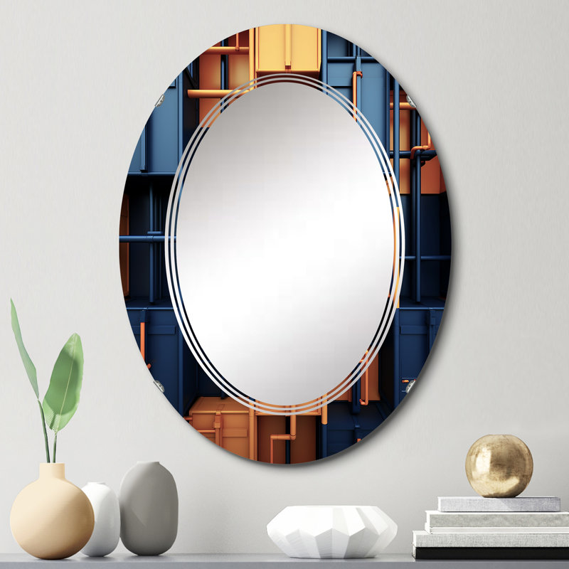 Anjuo - Miroir mural moderne ovale, 30 po x 20 po