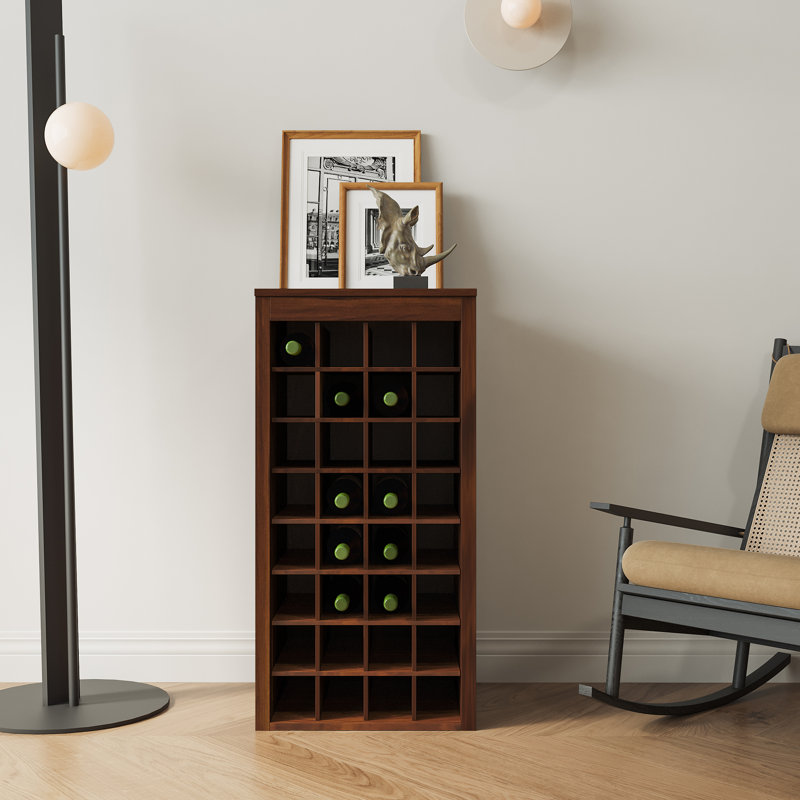 Bar à vin brun modulaire avec rangement pour 32 bouteilles
