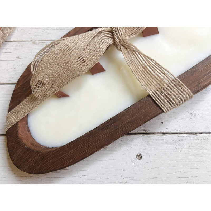 Bougie parfumée avec support en bois pour le déjeuner du dimanche