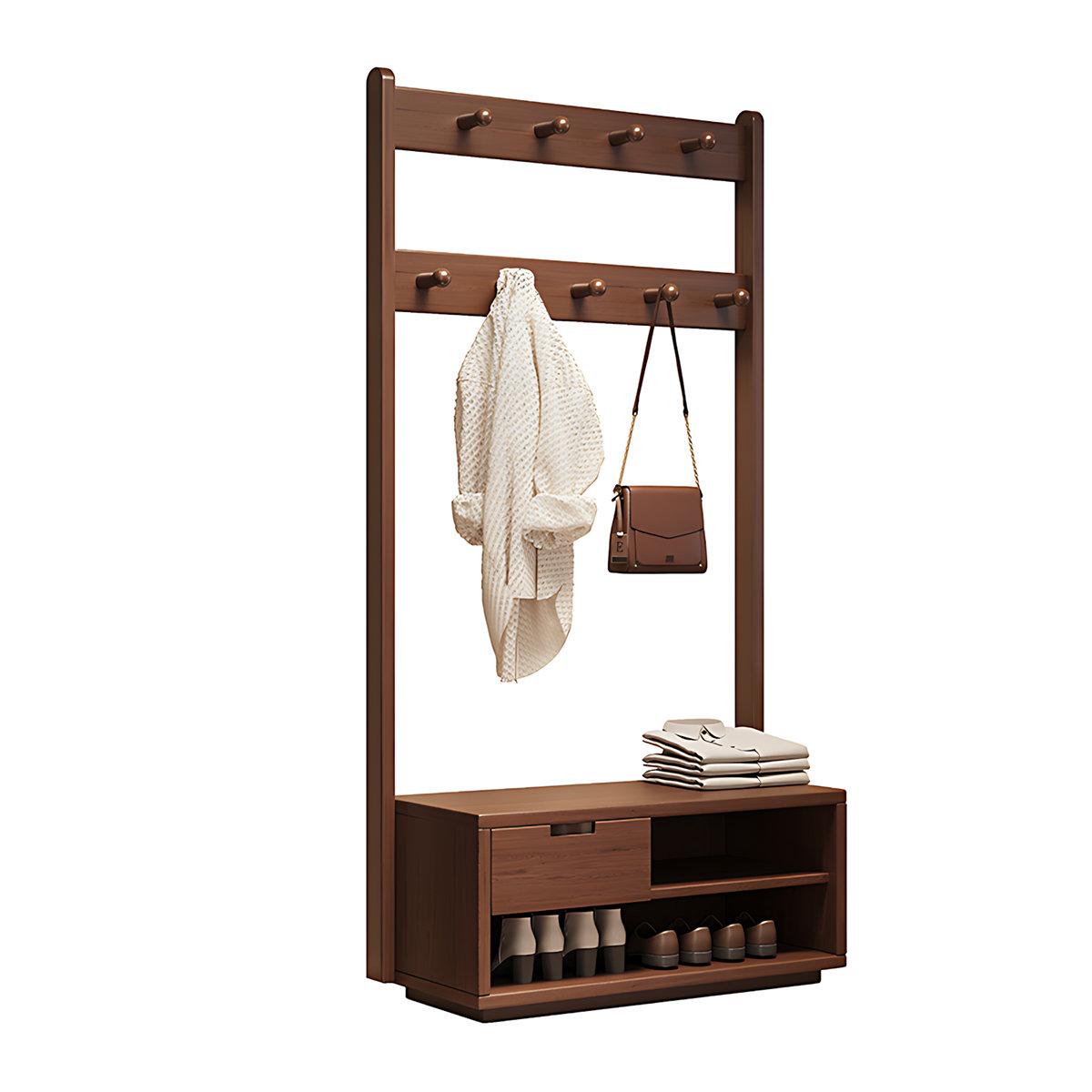 VICABY Coat rack and shoe bench combination | Wayfair