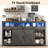 57” Wooden Farmhouse TV Stand for 60/65 inch TV,Double Layer Storage Entertainment Center TV Console Table,w Double-Row Sockets and 2 Sliding Barn Door,Media Cable Box-795272001-795272000