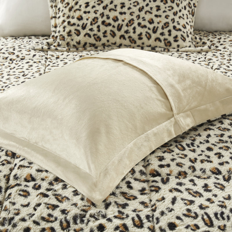 Sand Faux Fur Down Alternative Comforter Set, Full