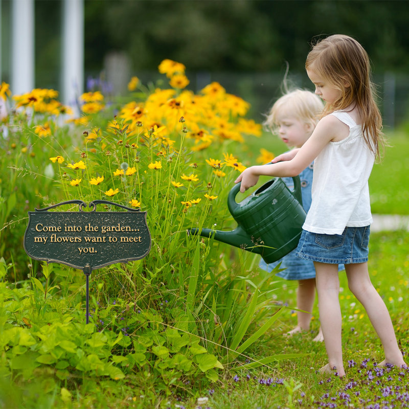 Enseigne à l’intérieur du jardin poème Flora & Fauna