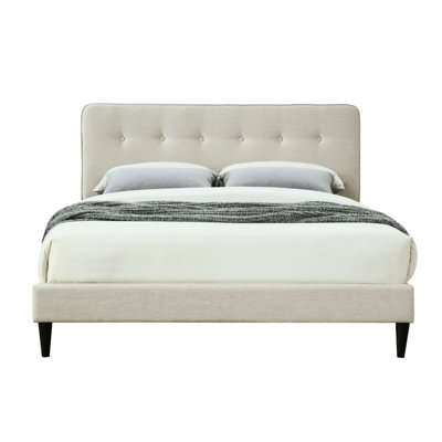 Grand lit tapissier dans une boîte avec chargement, tête de lit en tissu, 83,77 po Profondeur, largeur de 63,25, hauteur de 42,56, poids de 72,86 lb,