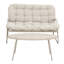 Ensemble de causeuse et de table basse d'extérieur moderne, ensemble de conversation de patio toutes saisons avec coussins épais, mobilier de bistro 2 pièces pour la cour, le balcon, le jardin, blanc cassé