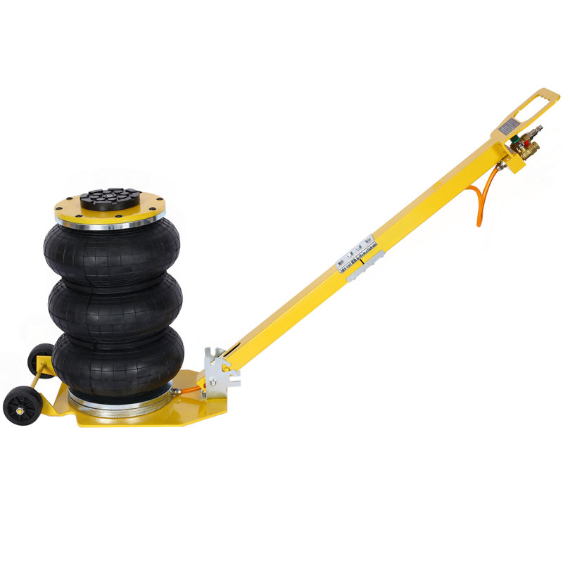 Cric gonflable 3T à 3 sacs, vérin pneumatique à 3 sacs, capacité de levage de 16 en 6 600 lb, terrain facile à replier, Jaune