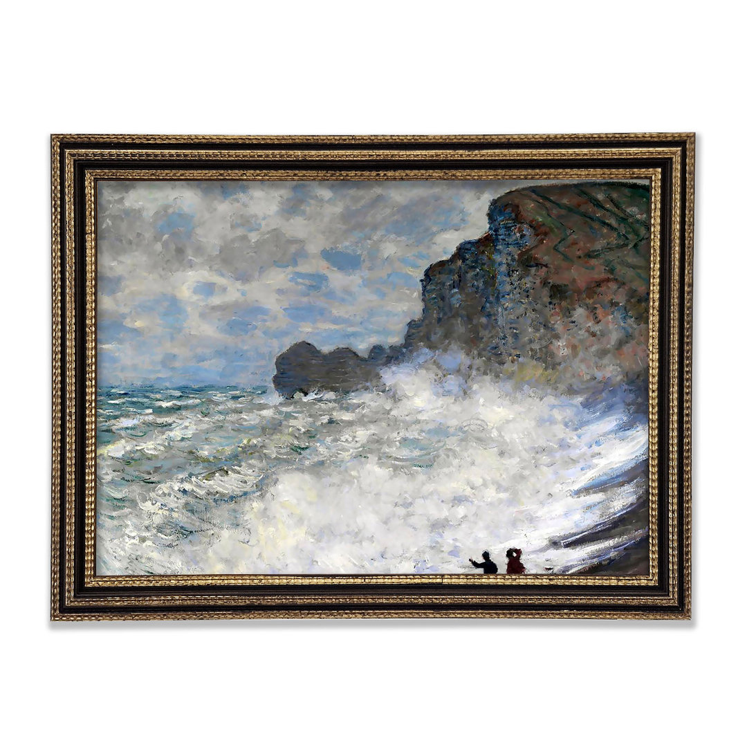 Gerahmtes Leinwandbild Monet Rough Weather At Etretat