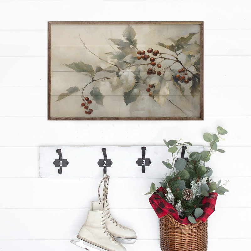 Holly avec des baies I par Petals Prints Designs, H 5 po x l 8 po