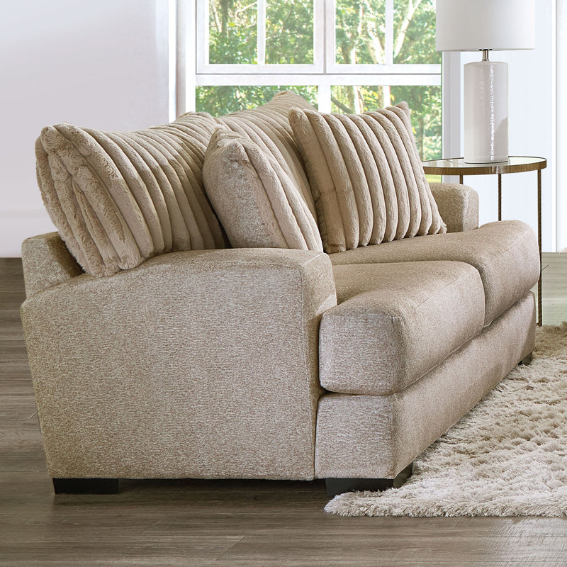 Yahne Upholstered 72'' Loveseat, Brown Chenille