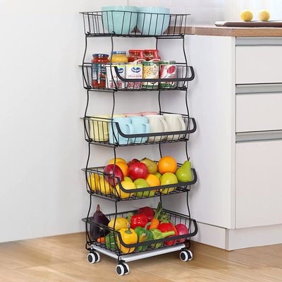 Chariot roulant à 5 niveaux pour légumes et fruits