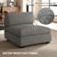 Canapé modulaire en U imperméable Lavonia Chenille avec coussins en duvet et repose-pieds doubles-132427156