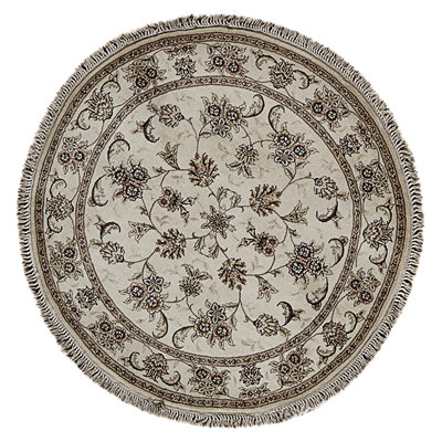 High-Quality Hand-Knotted Ivory Area Rug