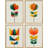 " Mid-Century Modern Retro Botanical Flower Garden " 4 - Pieces-119018399-90605149
