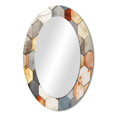 Tymvou - Brown Oval Wall Mirror Decor