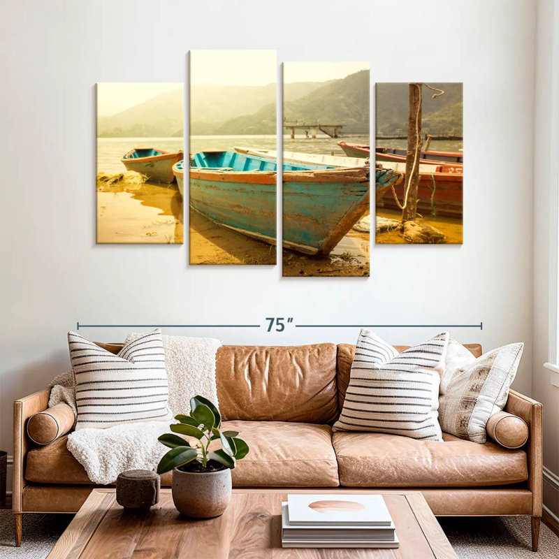 Mehar, promenade en bateau népalais, H 42 po x l 68 po