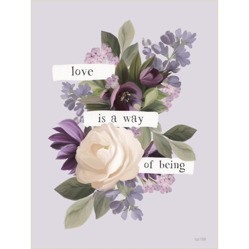 «Love Is a Way of Being» par House Fenway, H 48 po x l 36 po, Impression sur toile sans cadre sans passe-partout