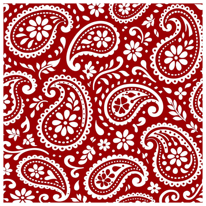 Couvertures à motif cachemire rouges et blanches, 50in W x 60in H