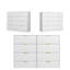 Commode 8 tiroirs blanche pour la chambre à coucher - Commode en bois moderne, rangement pour commode, salon, couloir
