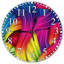 Horloge murale arc-en-ciel à rayures vives 10 po