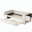 Lit double en tissu avec espace de rangement et lit simple avec tiroirs, velours-728666664