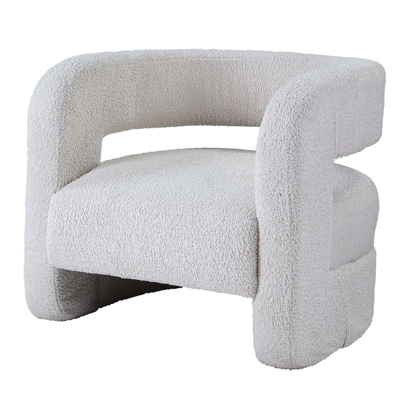 Fauteuil d'appoint Yitua, Sherpa blanc Teddy
