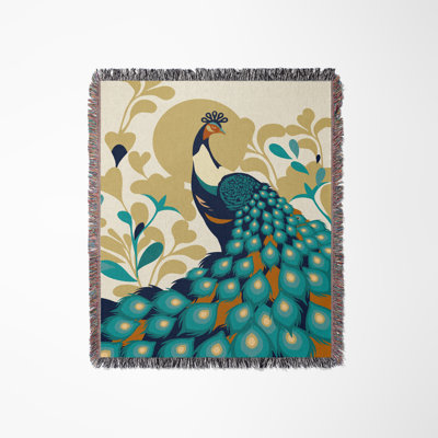Nivo Peacock Cotton Blend Blanket Throw