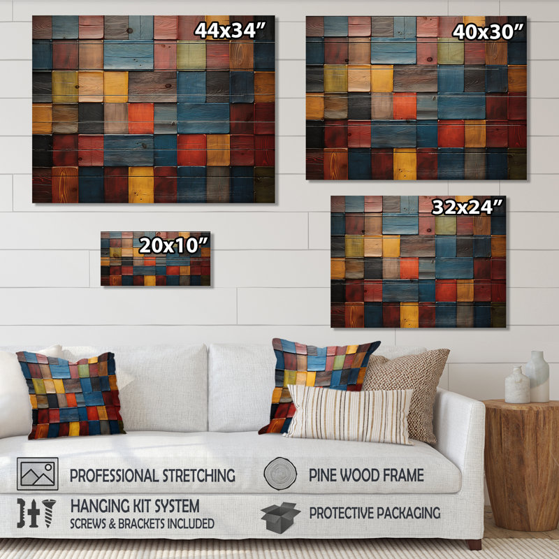 Boletice - Geometric Wood Wall Decor, 24" H x 32" W