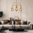 6-light Chandelier with Mercury Glass Shades
