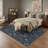 Allendale Vinewood Floral Machine Washable Blue Indoor Area Rug with Non-Slip Backing-128992379